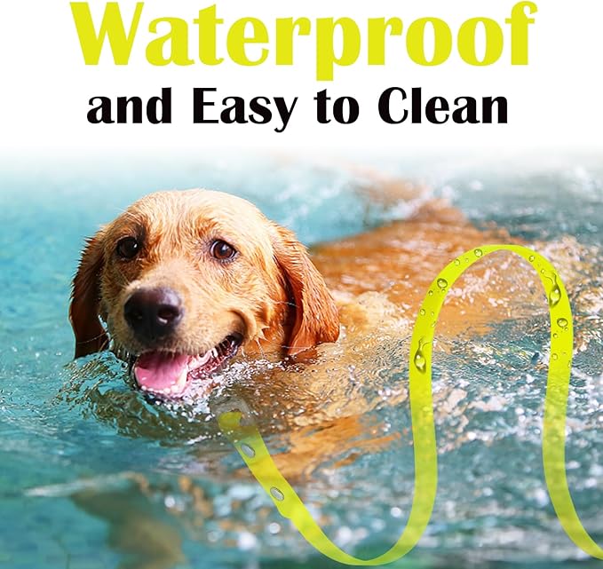 Waterproof Long Dog Training Leash 30ft Outdoor PVC Dog Leashes Great for Large Medium Small Dog Training Lead,Beach,Yard,Play,Camping(Yellow