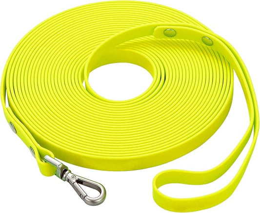 Waterproof Long Dog Training Leash 6ft Outdoor PVC Dog Leashes Great for Large Medium Small Dog Training Lead,Beach,Yard,Play,Camping(Yellow