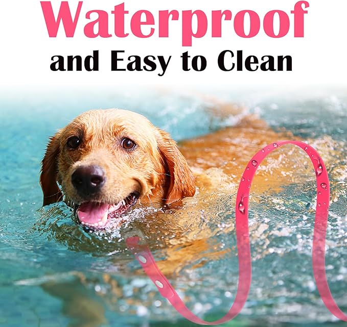 Waterproof Long Dog Training Leash 50ft Outdoor PVC Dog Leashes Great for Large Medium Small Dog Training Lead,Beach,Yard,Play,Camping(Rosered