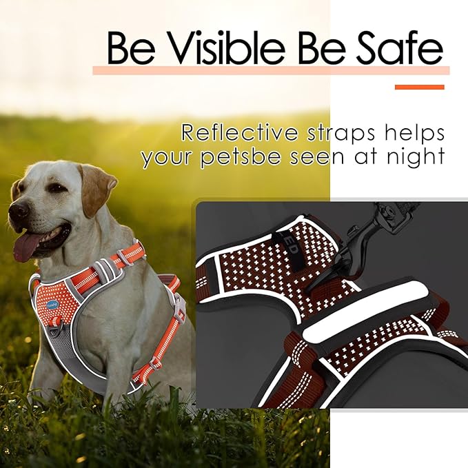 ThinkPet No Pull Harness Breathable Sport Vest with Handle-Dog Harnesses Reflective Adjustable for Medium Large Dogs