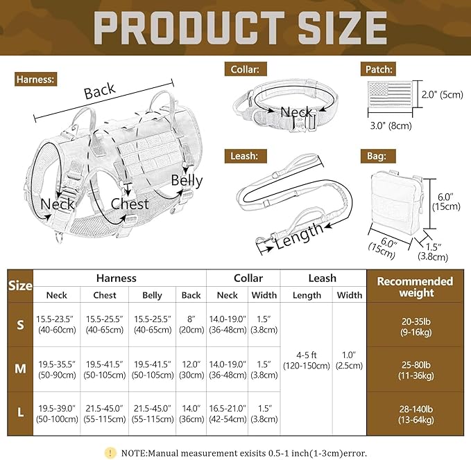 Forestpaw Pink Tactical Dog Harness for Large Dogs,Tactical Dog Collar with Bungee Leash Set,No Pull Military Dog Harness for Walking Training,Adjustable for Medium Large Dogs,Chest 21.5-45"