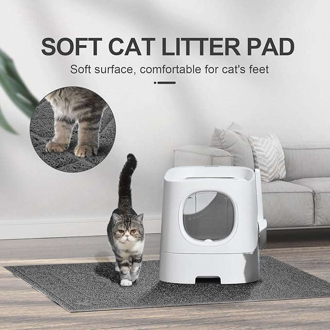 Cat Litter Mat, Litter Trapping Mat Soft on Kitty Paws, 47" x 35" Kitten Litter Box Mat for Cleaner Floors, Waterproof, Easy Clean, Durable XL Large Size Cat Litter Pad for Kitten.