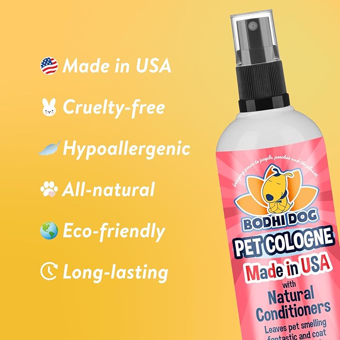 Bodhi Dog Premium Dog Cologne - Deodorizing Dog Perfume & Conditioner for Dogs & Cats - Natural Long Lasting Spray - Keeps Pets Fresh All Day - Gentle, Safe Formula, Made in USA (Sugar Cookie 8 Fl Oz)