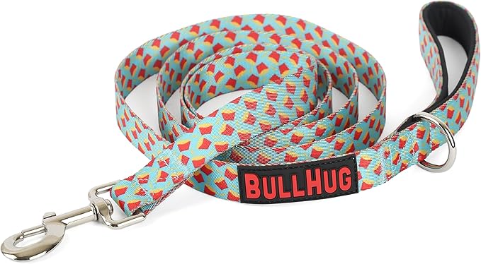 BULLHUG 6 FT Bulldog Leash with Padded Handle. Perfect for Bulldogs, French Bulldogs, Pugs & All Breeds. Leashes for Walking, Training Lead for Bulldogs (Fries)