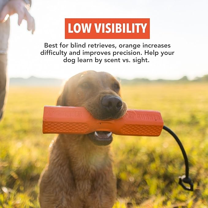 GUNNER Dog Training Bumper - Retriever Training Dummy, Retrieving Dummies for Pets, Bumpers for Water Retrieving with Adjustable Rope, (Orange)