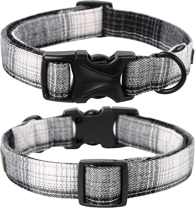 Lionet Paws Gird Dog Collar with Plastic Buckle, Cotton Fall Winter Bowtie Collar, Light Adjustable Collars for Small Medium Large Dogs