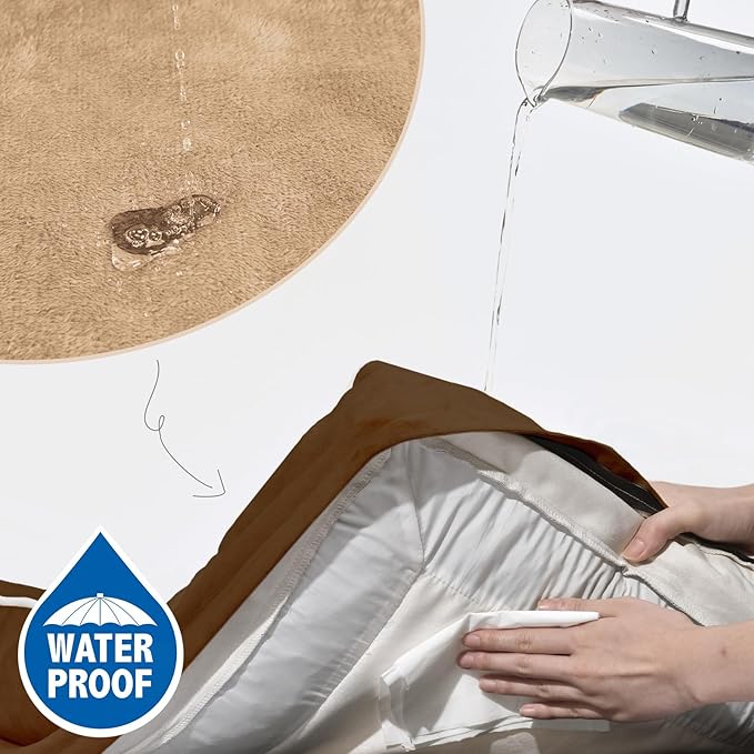 Comfort Expression Orthopedic Dog Bed for Large Dogs 36x27 Inch, Waterproof Supportive Memory Foam Large Pet Bed with Removable Bolsters, Dog Couch with Washable Cover & Non-Slip Bottom, Khaki Brown