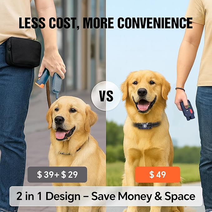 Dog Shock Collar with Remote – 3300ft Range, Waterproof & Rechargeable, Adjustable Beep, Shock, Vibration & Ultrasonic Modes, Dog Training Collar for Obedience & Behavior Control, Navy Blue