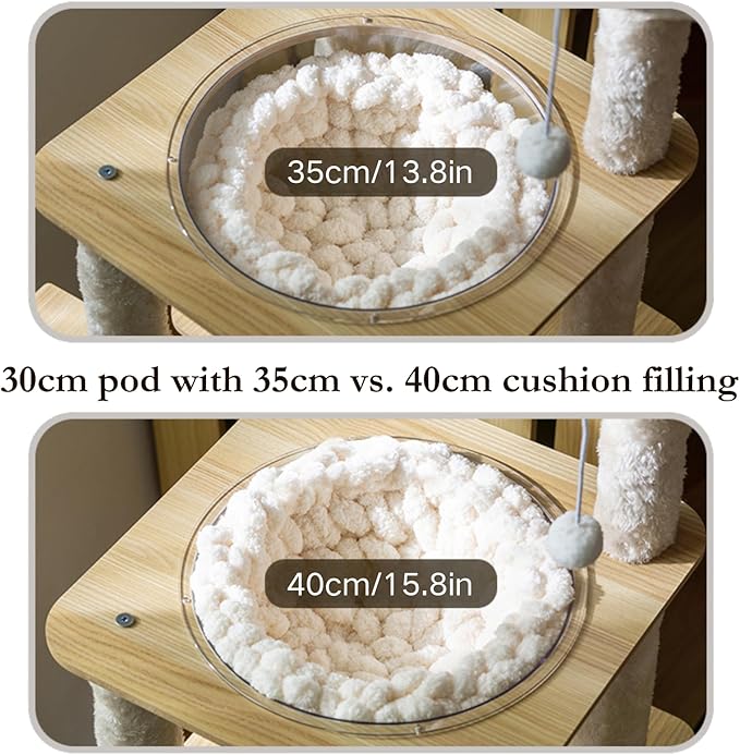 Cat Knitted Bed Mat, Extra-Soft Washable Warm Round Pads Cushions for Indoor Kittens, Cat Trees Towers, Perfect for Kneading and Sleeping (Caramel,X-Large)