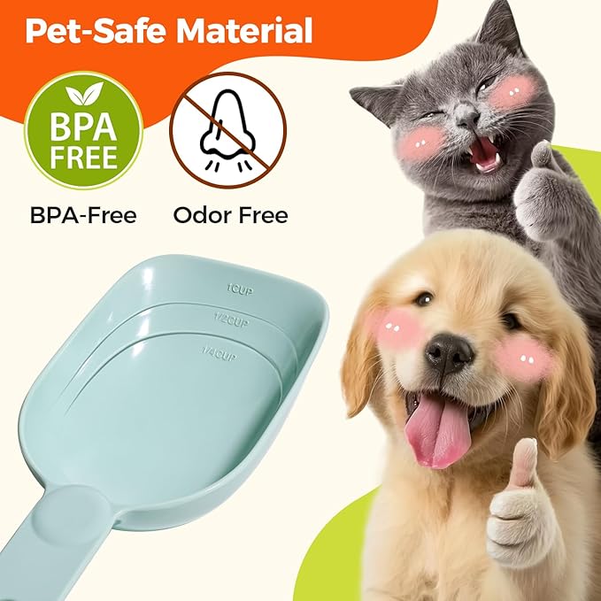 Dog Food Scoop 1 Cup, One Cup Measuring Cup, Food-Grade Melamine Pet Food Scoop, Durable 1 Cup Scoop with Precise Markings, BPA-Free & Dishwasher Safe (Green, 8oz)