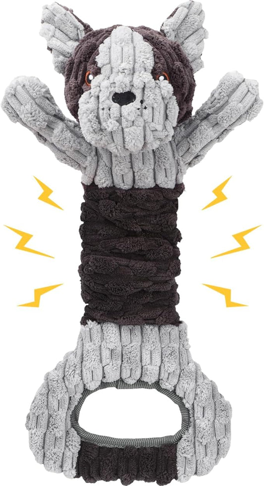 Plush Dog Squeak Toys with Crinkle Paper - Pull Interactive Tug of War Dog Toy, Great for Dental Health, Strengthening Bonds and Anxiety Relief for Puppies, Small, Medium, Large Dogs