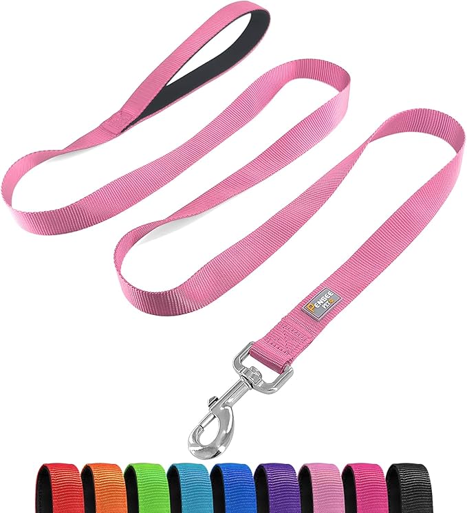 Basic Dog Leashes 6 FT Padded Handle Nylon Dogs Leashes for Medium Dogs Pink