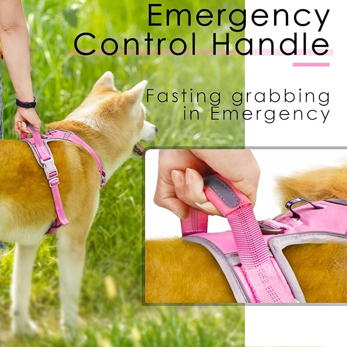 ThinkPet No Pull Harness Breathable Sport Vest with Handle-Dog Harnesses Reflective Adjustable for Medium Large Dogs