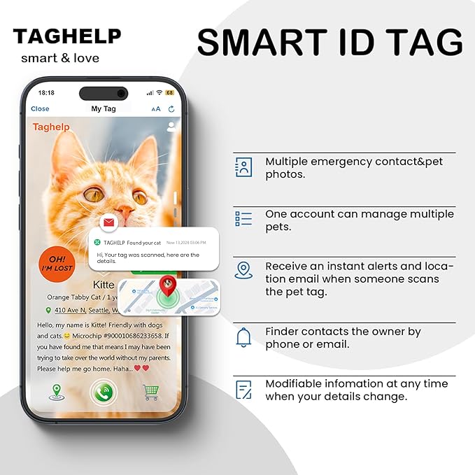 2 Pack Breakaway Cat Collars with QR Code ID Tag - Reflective Safety Collar with Night Visibility, with Bell Moons Stars Cute Kitty Safe Kitten,Adjustable Design for Indoor Outdoor Cats (Black)