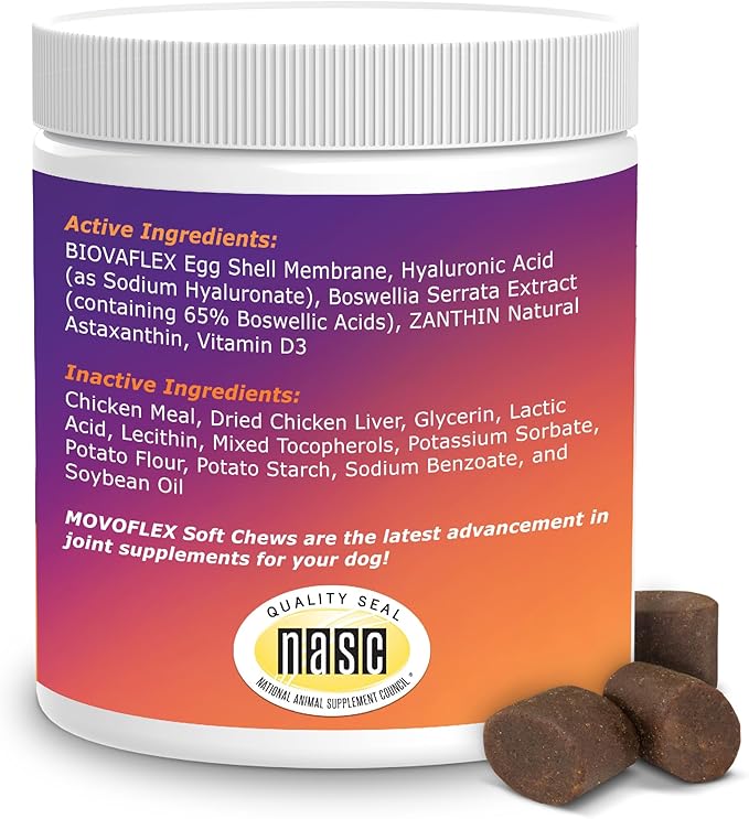 MOVOFLEX Soft Chews Hip and Joint Support Supplement for Large Dogs 60 Count by Virbac