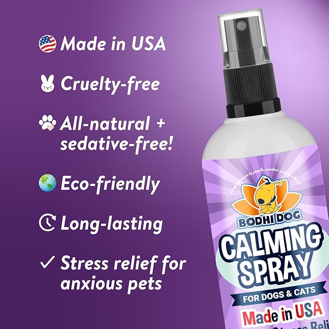 Bodhi Dog Natural Calming Spray for Dogs - Anxiety Relief for Grooming, Travel, Fireworks & More - Gentle Care for Pets - Made in USA - Calming Lavender Scent (8 Fl Oz)