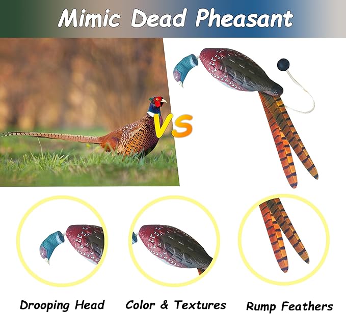 2 Pcs Pheasant Dummy Bumper Toy for Hunting Retriever Dog Training, Hunting Duck Recognition Trainers, Tetriever Interactive Training Toys, Foam Pet Dog Interactive Toys