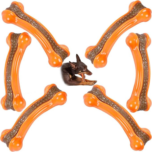 Real Beef+Chicken+Carrot Flavor Dog Chew Toys - Indestructible Teething Toys for Large/Medium/Small Breed, Tough Durable Nylon Toys