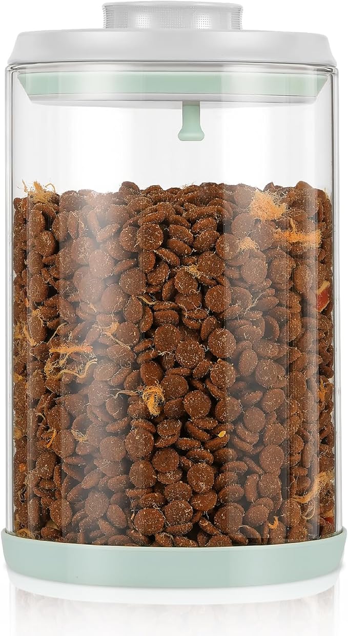 Dog Treat Container Airtight Jar 2.2Qt/2L, Glass Food Jars with One-Touch Lid for Dog or Cat Treats, Kibble, Snacks – Pantry Storage Canister for Kitchen or Countertop (2.2Qt - 2L)