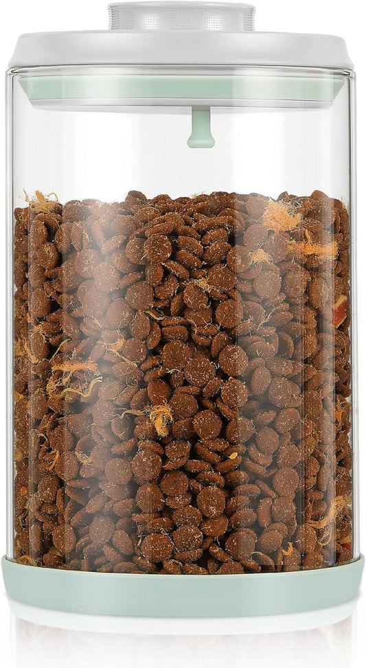Dog Treat Container Airtight Jar 2.2Qt/2L, Glass Food Jars with One-Touch Lid for Dog or Cat Treats, Kibble, Snacks – Pantry Storage Canister for Kitchen or Countertop (2.2Qt - 2L)
