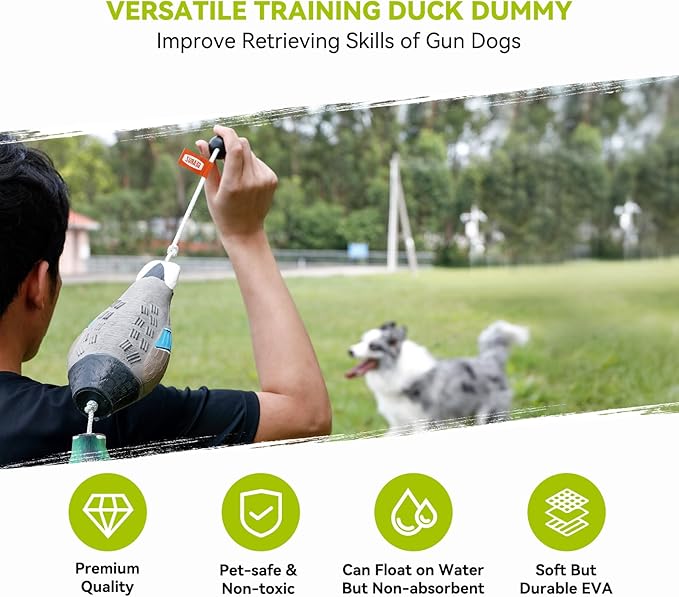 Duck/Pheasant Dummy, Mimics Dead Duck/Pheasant Bumper for Gun Dog Training Scent Waterfowl Hunting Retriever, Outdoor Mallard Retrieval Interactive Train Toys, Floating & Durable