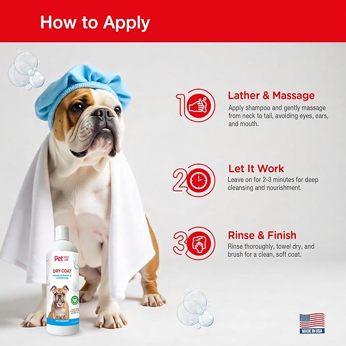 Natural Dog Shampoo for Dry Coats – Intense Hydration & Conditioning with Aloe, Coconut & Jojoba Oil – Moisturizing & Deodorizing Grooming Wash for Sensitive Skin- 16 oz