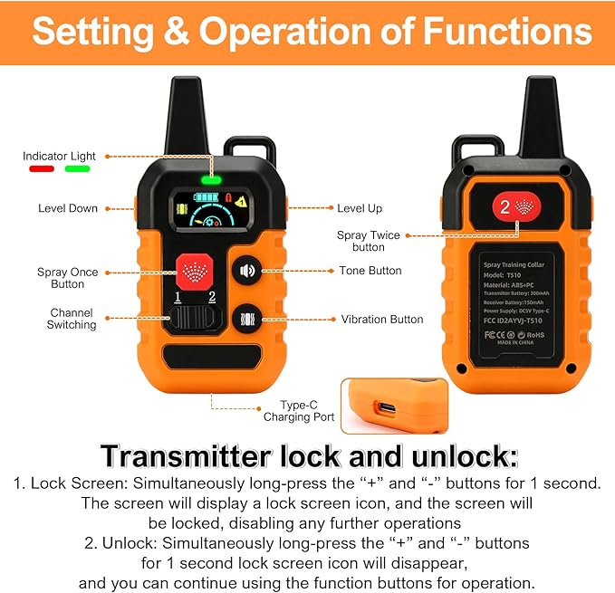Citronella Training Collar for Dog, [No Citronella Refill] Spray Dog Training Collar with Beep/Vibration/Spray 4 Mode & 6 Adjustable Sensitivities, IPX7 Waterproof Dog Bark Collar for L/M/S Dogs