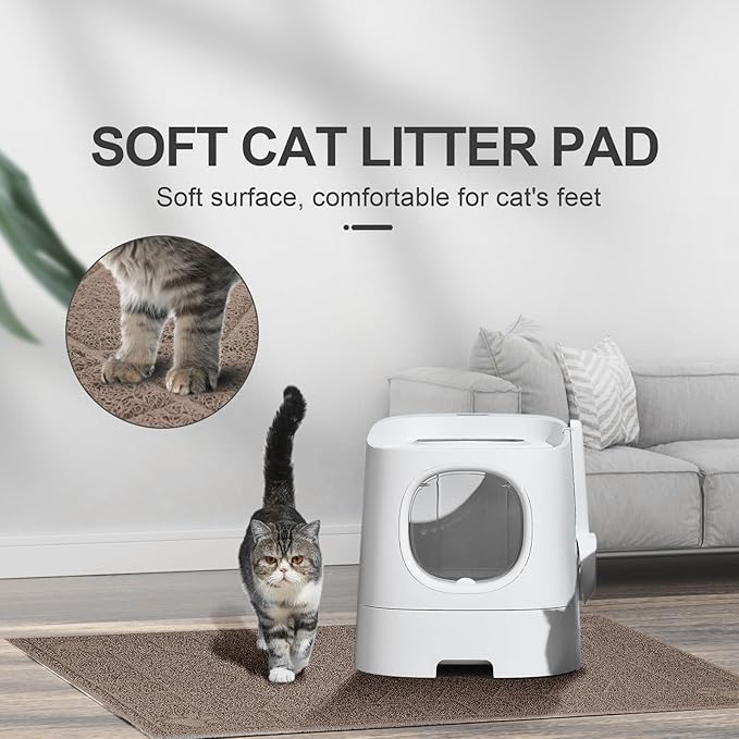 Cat Litter Mat, Litter Trapping Mat Soft on Kitty Paws, 35" x 24" Kitten Litter Box Mat for Cleaner Floors, Waterproof, Easy Clean, Durable Large Size Cat Litter Pad for Kitten.