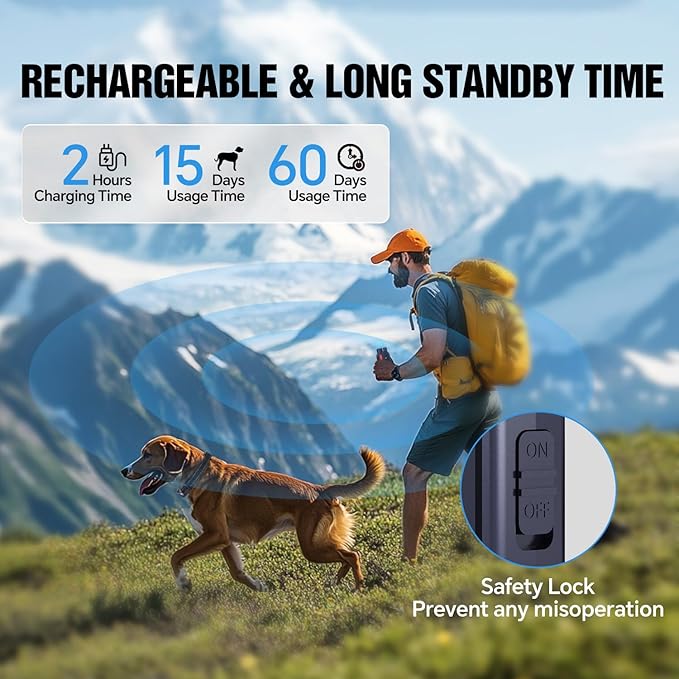 Dog Shock Collar with Remote – 3300ft Range, Waterproof & Rechargeable, Adjustable Beep, Shock, Vibration & Ultrasonic Modes, Dog Training Collar for Obedience & Behavior Control, Navy Blue