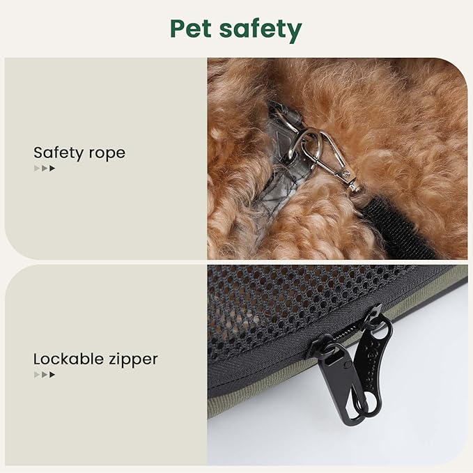 Dog Car Carrier Light Weight 24×17.7×20.5in, Dog Carrier Easy to Assemble, Dog Car Crate Portable and Breathable, Foldable Pet Carrier for Indoor and Outdoor, Dog Travel Crate with Curtain Green