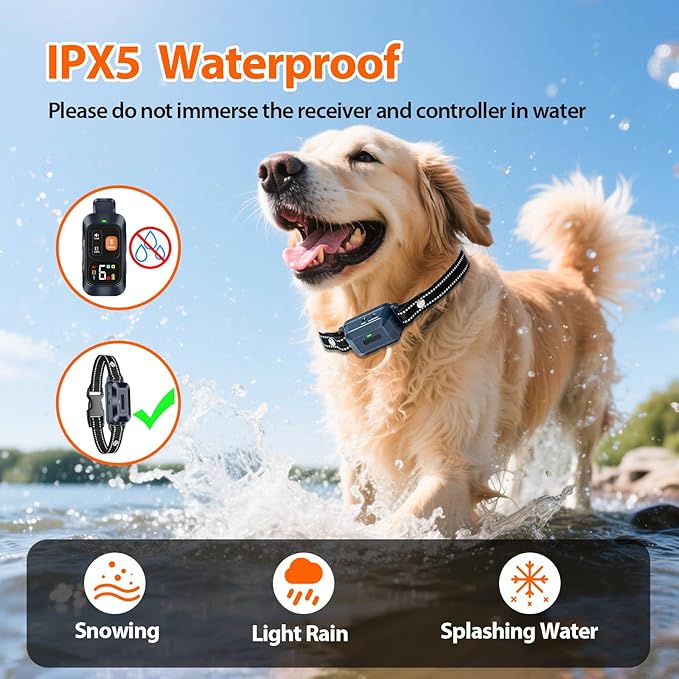 Citronella Dog Training Collar [2*Collar 1*Remote Control] 1000FT Citronella Dog Bark Collar with Remote 4 Training Modes Beep/Spray/Vibration 1-6 Levels for All Breeds