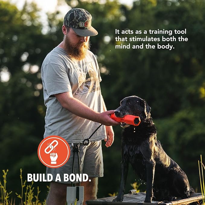 GUNNER Dog Training Bumper - Retriever Training Dummy, Retrieving Dummies for Pets, Bumpers for Water Retrieving with Adjustable Rope, (Orange)