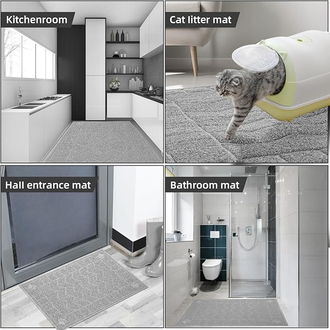 Cat Litter Mat, Litter Trapping Mat Soft on Kitty Paws, 35" x 24" Kitten Litter Box Mat for Cleaner Floors, Waterproof, Easy Clean, Durable Large Size Cat Litter Pad for Kitten.