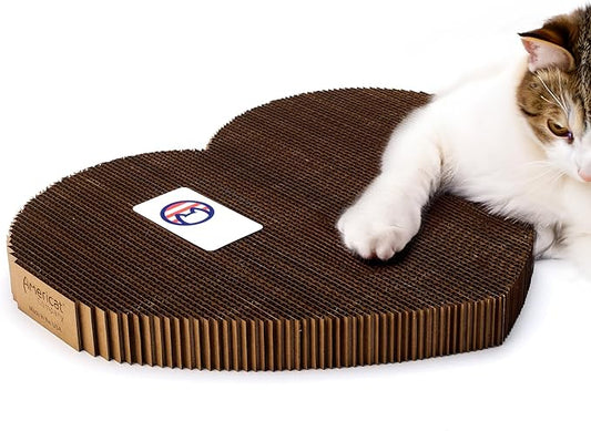 Cat Scratcher by Americat – Made in USA Cardboard Scratching Pad & Lounger – X Large, 2-Sided, Heavy, No-Shedding, Long-Lasting (Heart)