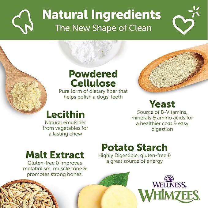 WHIMZEES Wellness Puppy Dog Dental Treats, Natural Chews, Extra Small & Small Size Stick, (30 Count)