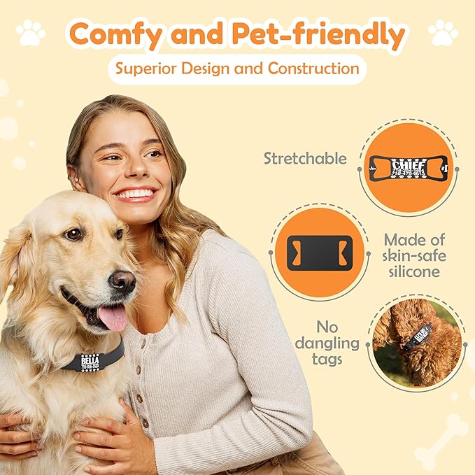 Personalized Silicone Dog Tag Personalized for Pets Custom Pet Name Tags