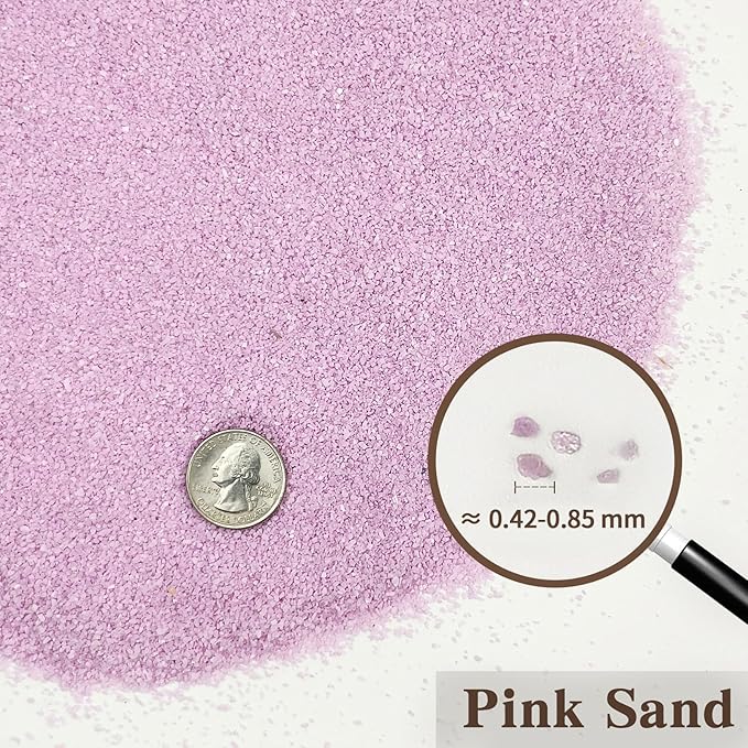 10 lbs Aquarium Pink Sand, 0.4-0.8 mm Decorative Sand for Aquarium, Fish Tank, Candle, Vase, Wedding Ceremony, Arts Crafts and Bowl Fillers