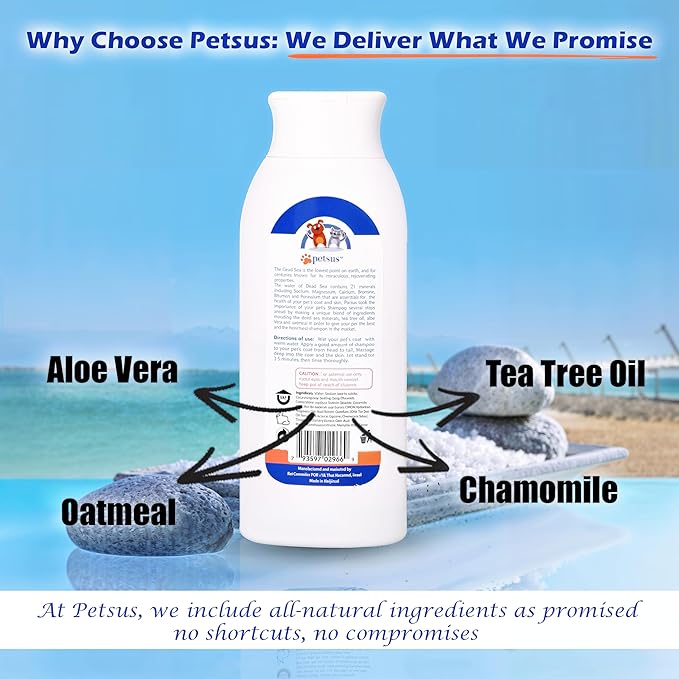 Hypoallergenic Dog & Cat Shampoo and Conditioner – All-Natural Itchy Skin Relief for Allergies | Puppy Safe | Soothing with Tea Tree Oil, Aloe Vera, and Oatmeal for Sensitive Skin