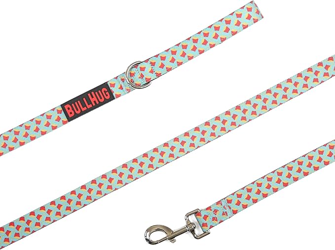 BULLHUG 6 FT Bulldog Leash with Padded Handle. Perfect for Bulldogs, French Bulldogs, Pugs & All Breeds. Leashes for Walking, Training Lead for Bulldogs (Fries)