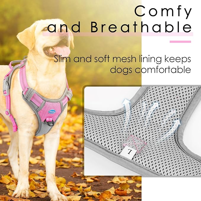 ThinkPet No Pull Harness Breathable Sport Vest with Handle-Dog Harnesses Reflective Adjustable for Medium Large Dogs