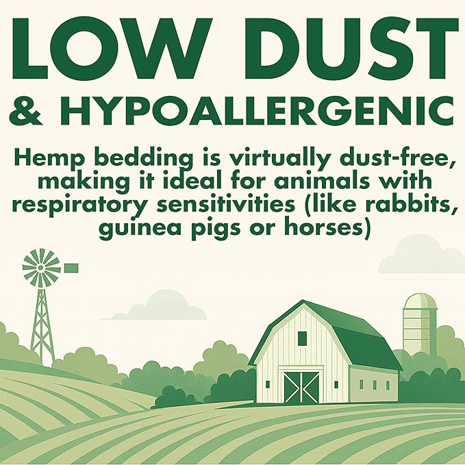 CountryMax Super Absorbent Hemp Bedding – 33 lb Bag (150L / 5.2 cu ft) – Low Dust, Natural Odor Control, Eco-Friendly Pet Bedding for Chicken Coops, Rabbits, Horses & Reptiles