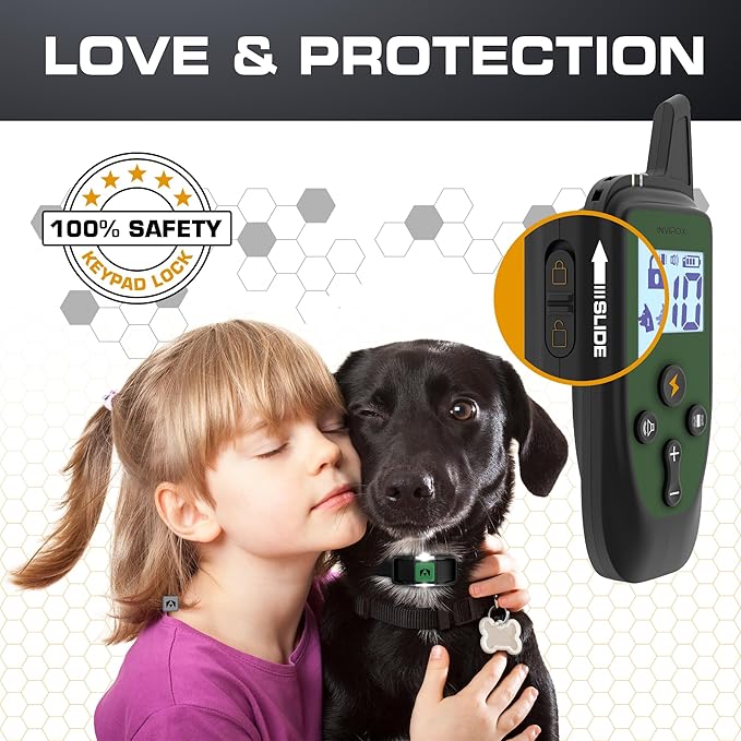INVIROX Dog Training Collar with Remote [Spark K9] 1100 Yard Range, 124 Levels of Control, Beep, Vibration & E-Stim Modes, IP67 Waterproof E Collar for Dogs Training