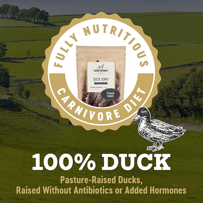 Farm Hounds - Premium Natural Duck Jerky for Dogs - Made from 100% Humanely Raised Duck - Break-to-Size - Great for Training & Treats - No Added Fillers - Made in USA - 3.5 oz - 2 Pack
