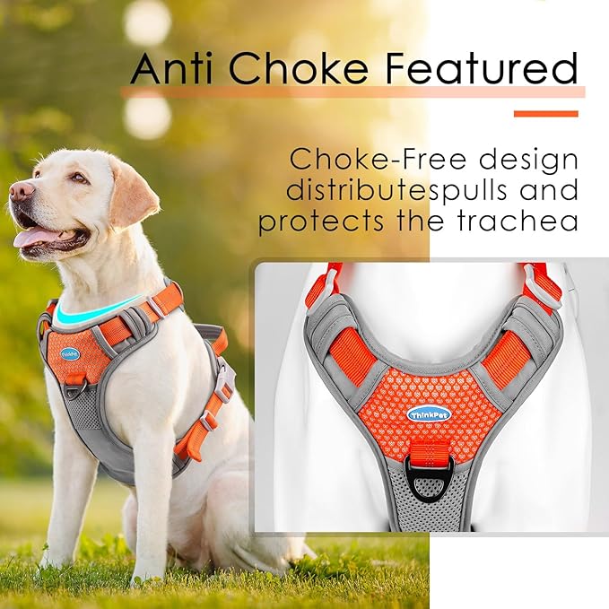 ThinkPet No Pull Harness Breathable Sport Vest with Handle-Dog Harnesses Reflective Adjustable for Medium Large Dogs
