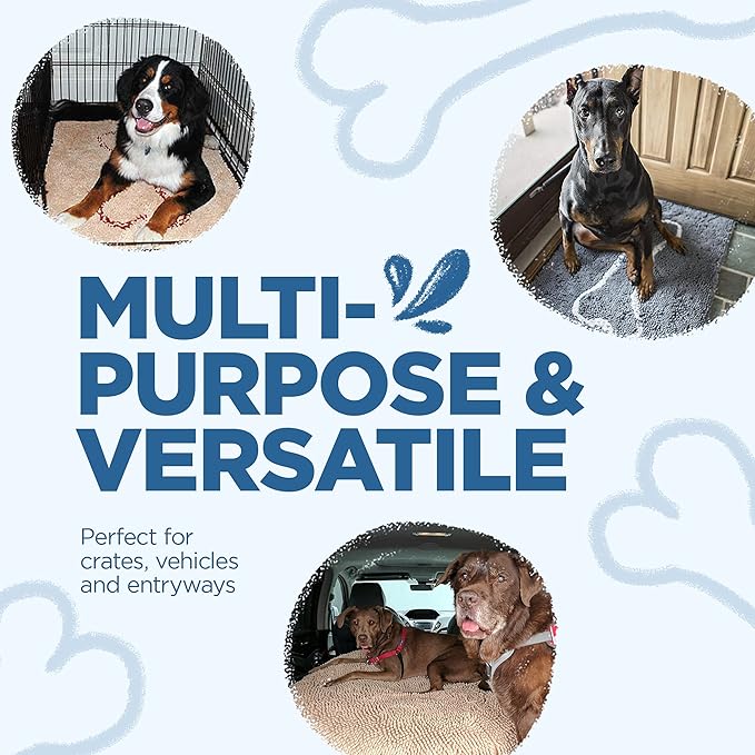 Soggy Doggy Doormat with Bone Design - Ultra Absorbent Microfiber Chenille Wet Dog Mat for Muddy Paws - Non-Slip and Machine Washable (Dark Chocolate/Oatmeal Bone, Extra-Large 36” x 60”)