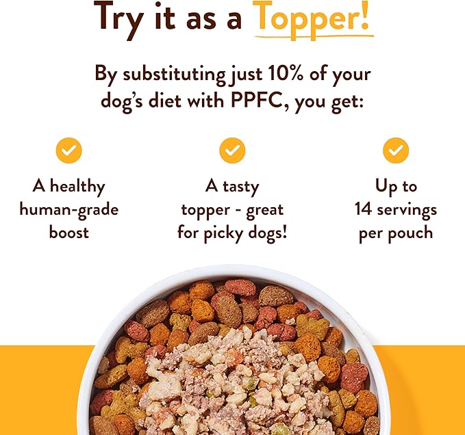 Portland Pet Food Company Fresh Dog Food Pouches - Human-Grade Toppers Wet Meal & Mixers - Grain-Free, Limited Ingredient Hopkin's Pork N’ Potato - Small & Large Breed Puppy & Senior Dogs - 5 Pack