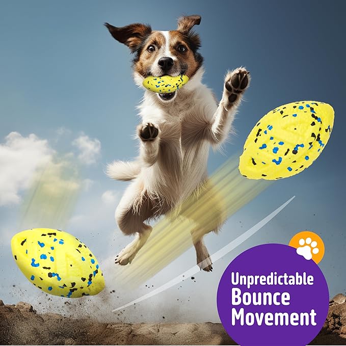 Dog Balls, 3Pcs Chew Toys Tennis Ball for Aggressive, Chewers Durable Teething Molar Tug Dog Toys, Interactive Fetch Balls Gift Set for Large Medium Dogs and Puppies, Durable Tug Toy, Yellow