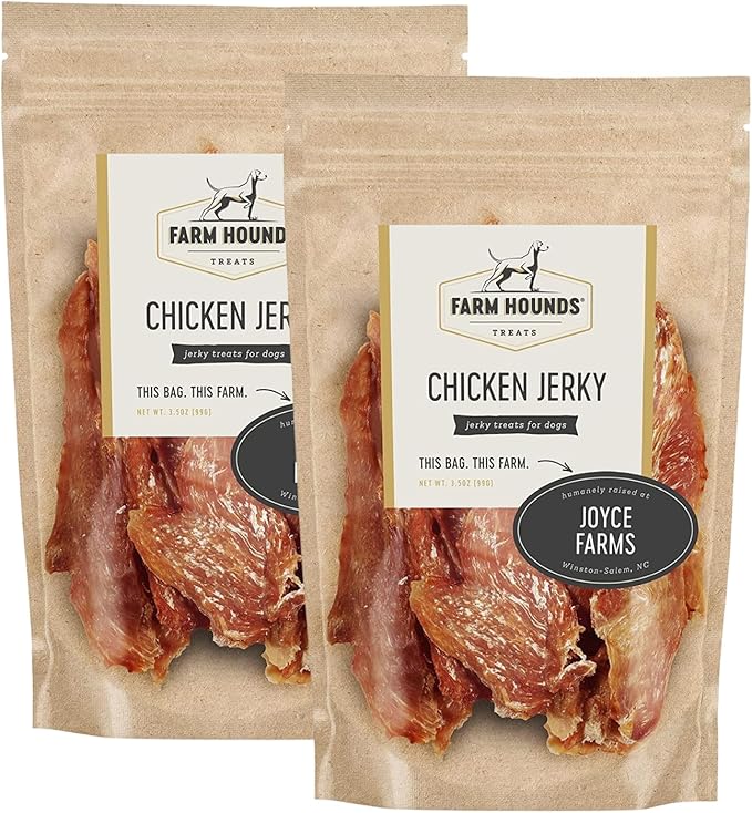 Farm Hounds - Chicken Jerky - Premium Natural Jerky for Dogs - 100% Humanely Raised Chicken - Break-to-Size - Great for Training & Treats - No Added Fillers - Made in USA - 3.5 oz -2 Pack
