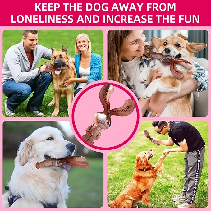 Indestructible Dog Toys for Aggressive Chewers, Tough and Durable Chew Toys for Large Medium Dogs, Interactive Dog Chew Toys to Keep Them Busy (E Rabbit+Crab)