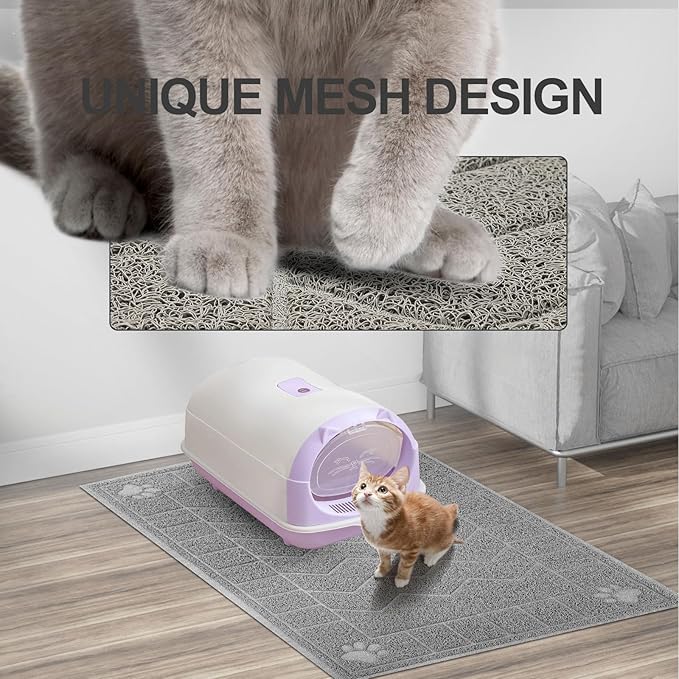 Cat Litter Mat, Litter Trapping Mat Soft on Kitty Paws, 35" x 24" Kitten Litter Box Mat for Cleaner Floors, Waterproof, Easy Clean, Durable Large Size Cat Litter Pad for Kitten.